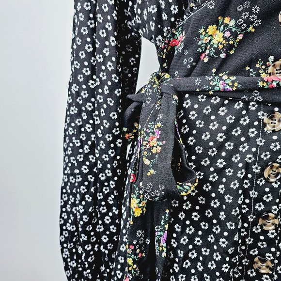 Free People Women's Floral Wonderland A-line Dress, Black, Sz S - Picture 11 of 13